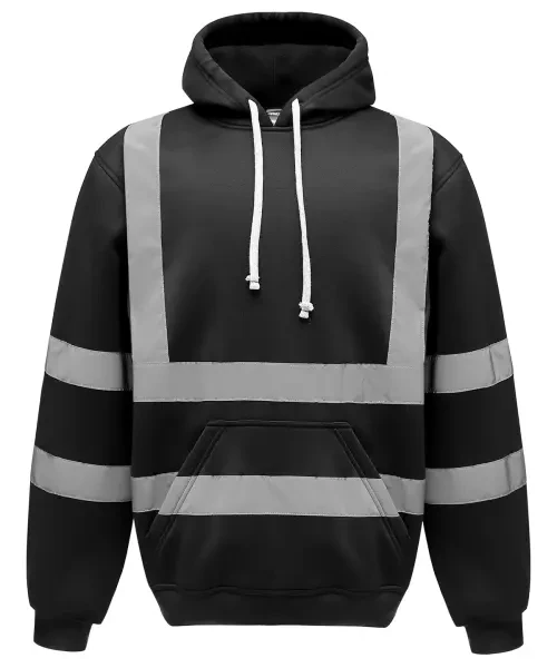 Yoko Hi-Vis Pull-Over Hoodie (HVK05) Black