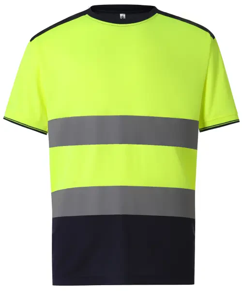 Yoko Hi-Vis Two-Tone T-Shirt (HVJ400) Yellow/Navy