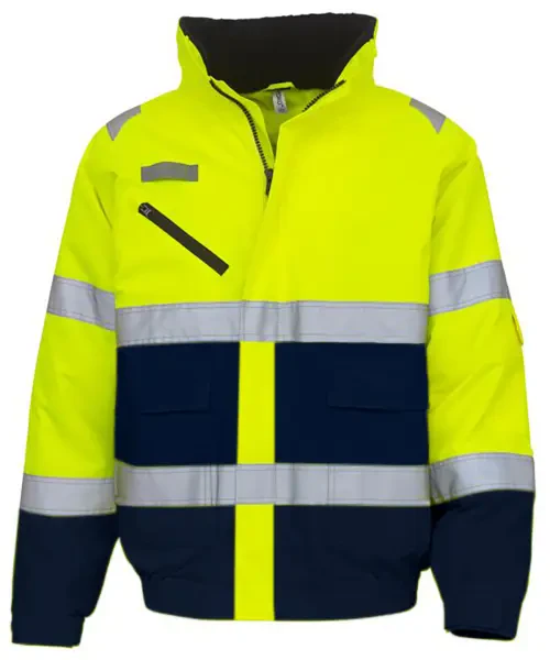 Yoko Hi-Vis Fontaine Flight Jacket (HVP209) Yellow/Navy