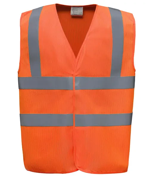 Yoko Hi-Vis Flame-Retardant Anti-Static Waistcoat (HVW100ASFR) Orange