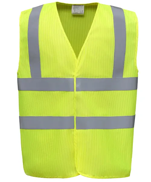 Yoko Hi-Vis Flame-Retardant Anti-Static Waistcoat (HVW100ASFR) Yellow