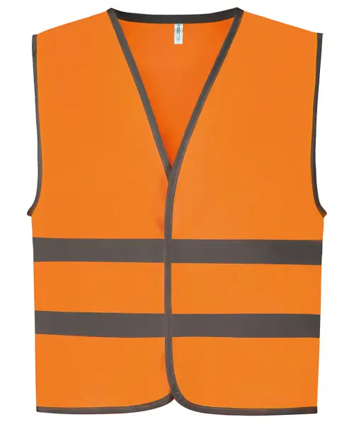 Yoko Hi-Vis Reflective Border Kids Waistcoat (HVW102CH) Orange