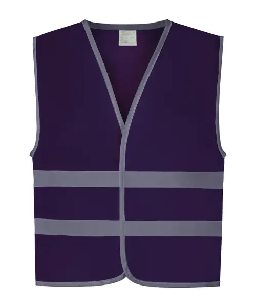 Yoko Hi-Vis Reflective Border Kids Waistcoat (HVW102CH) Purple