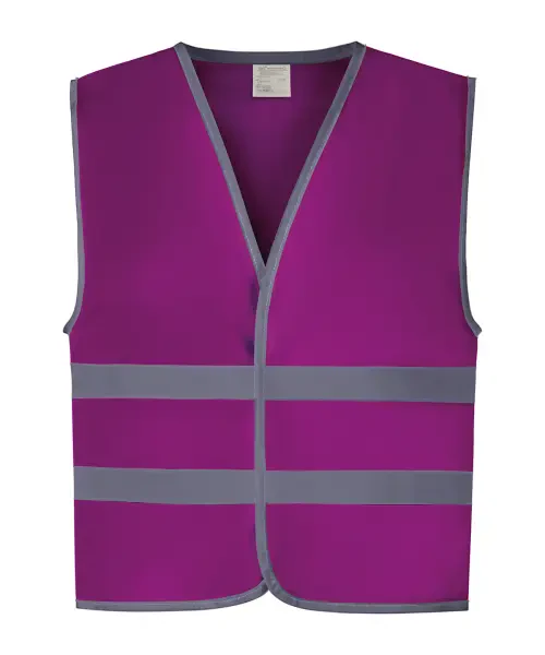 Yoko Hi-Vis Reflective Border Kids Waistcoat (HVW102CH) Raspberry