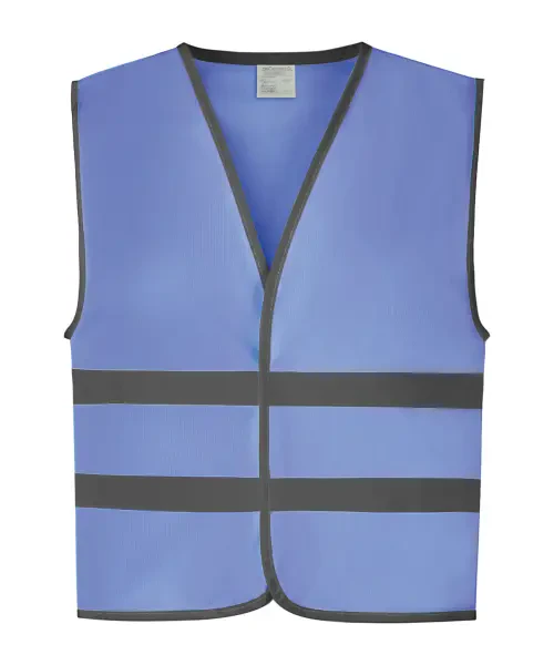 Yoko Hi-Vis Reflective Border Kids Waistcoat (HVW102CH) Sky