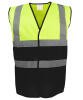 Yoko Hi-Vis Two-Tone Waistcoat (HVW122) Yellow/Black