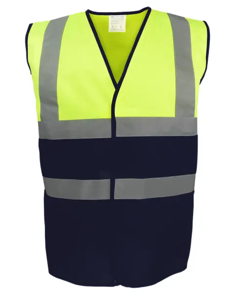 Yoko Hi-Vis Two-Tone Waistcoat (HVW122) Yellow/Navy