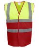 Yoko Hi-Vis Two-Tone Waistcoat (HVW122) Yellow/Red