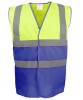 Yoko Hi-Vis Two-Tone Waistcoat (HVW122) Yellow/Royal Blue