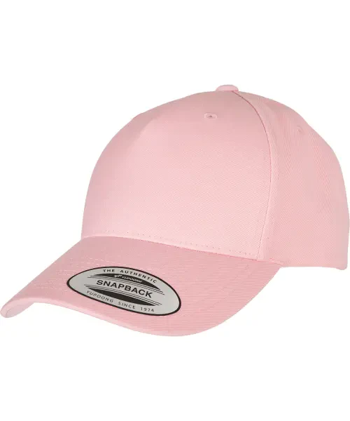 Flexfit by Yupoong YP Classics 5-Panel Premium Curved Visor Snapback Cap (5789M) Prism Pink