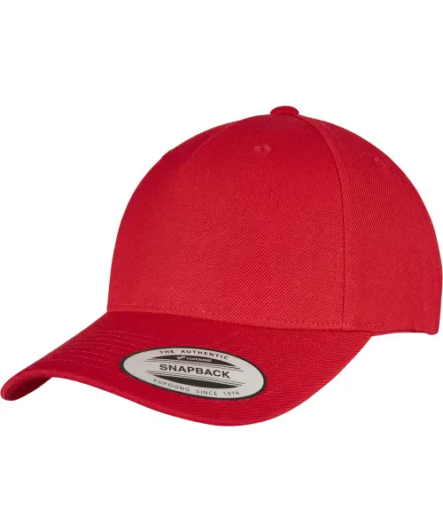 Flexfit by Yupoong YP Classics 5-Panel Premium Curved Visor Snapback Cap (5789M) Red