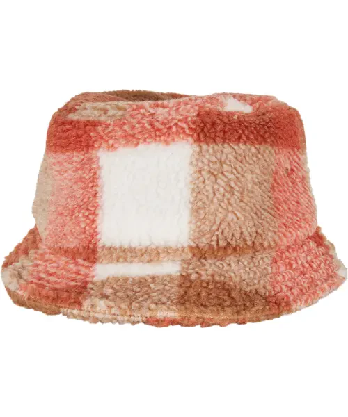 Flexfit by Yupoong Sherpa Check Bucket Hat (5003SC) White Sand/Toffee