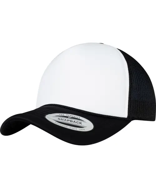 Flexfit by Yupoong Foam Trucker Cap Curved Visor (6005FC) Black/White