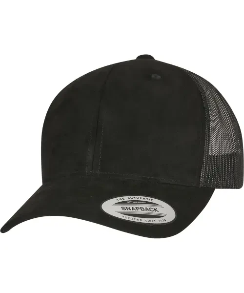 Flexfit by Yupoong Imitation Suede Leather Trucker Cap (6606SU) Black