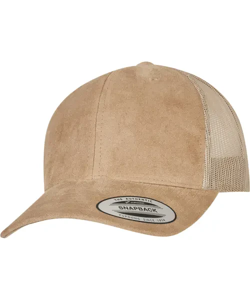 Flexfit by Yupoong Imitation Suede Leather Trucker Cap (6606SU) Khaki