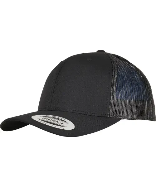 Flexfit by Yupoong Trucker Recycled Polyester Fabric Cap (6606TR) Black