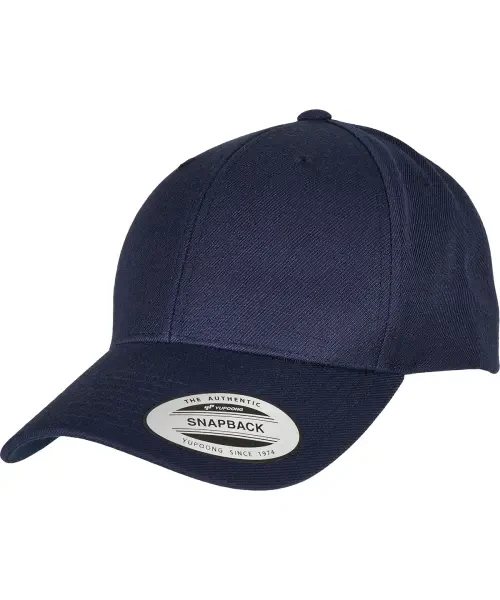 Flexfit by Yupoong Premium Curved Visor Snapback Cap (6789M) Navy